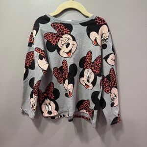 Disney Zara Minnie Mouse Gray Kids Top